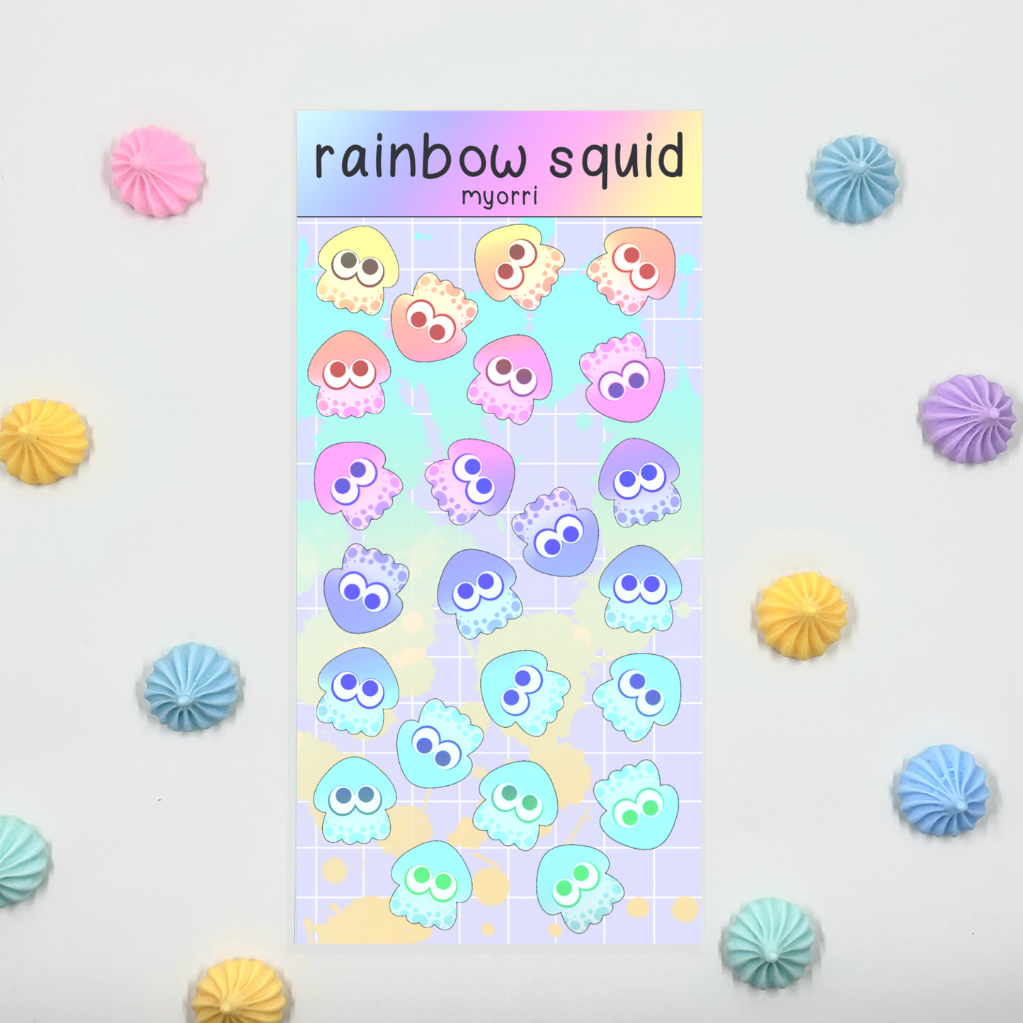 Rainbow Squid Sheet by myorri