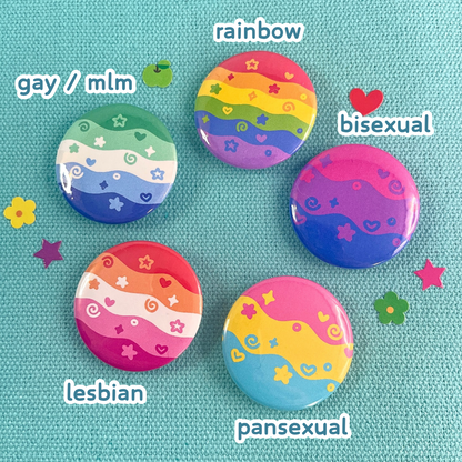 Squiggly Pride Flag Badges by Kitz Wurld
