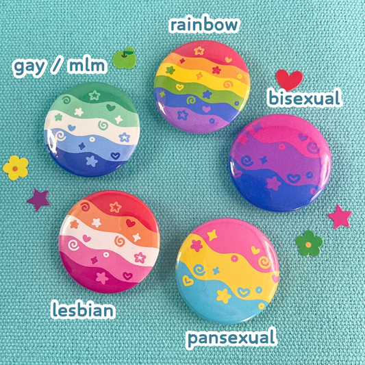 Squiggly Pride Flag Badges by Kitz Wurld