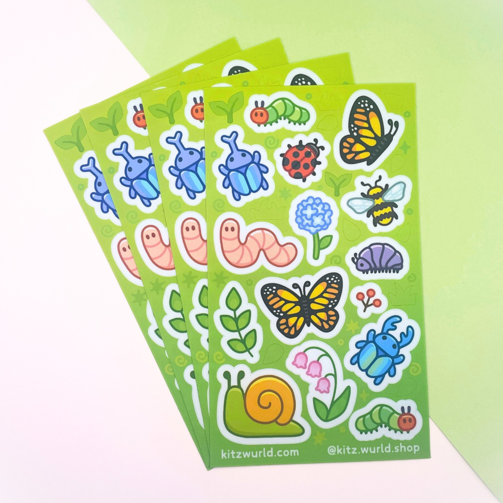 Garden Critters Sticker Sheet by Kitz Wurld