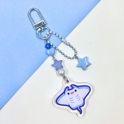 Manta Ray Beaded Keychain by Kitz Wurld