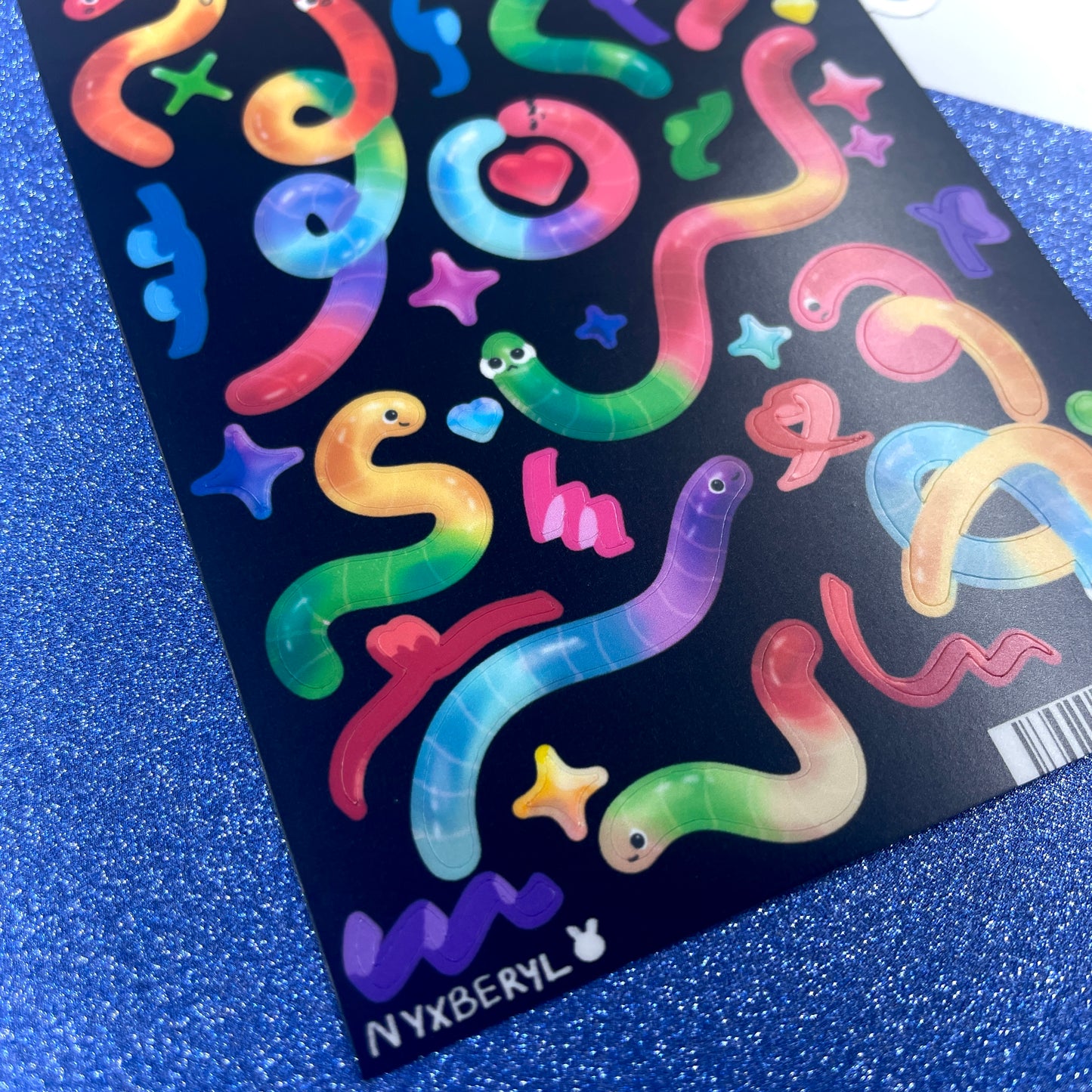 Gummy worm rave sticker sheet by nyxberyl