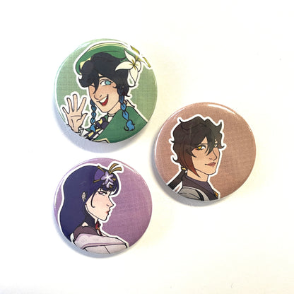 Genshin Impact Archon Trio Badges by FallowFrog