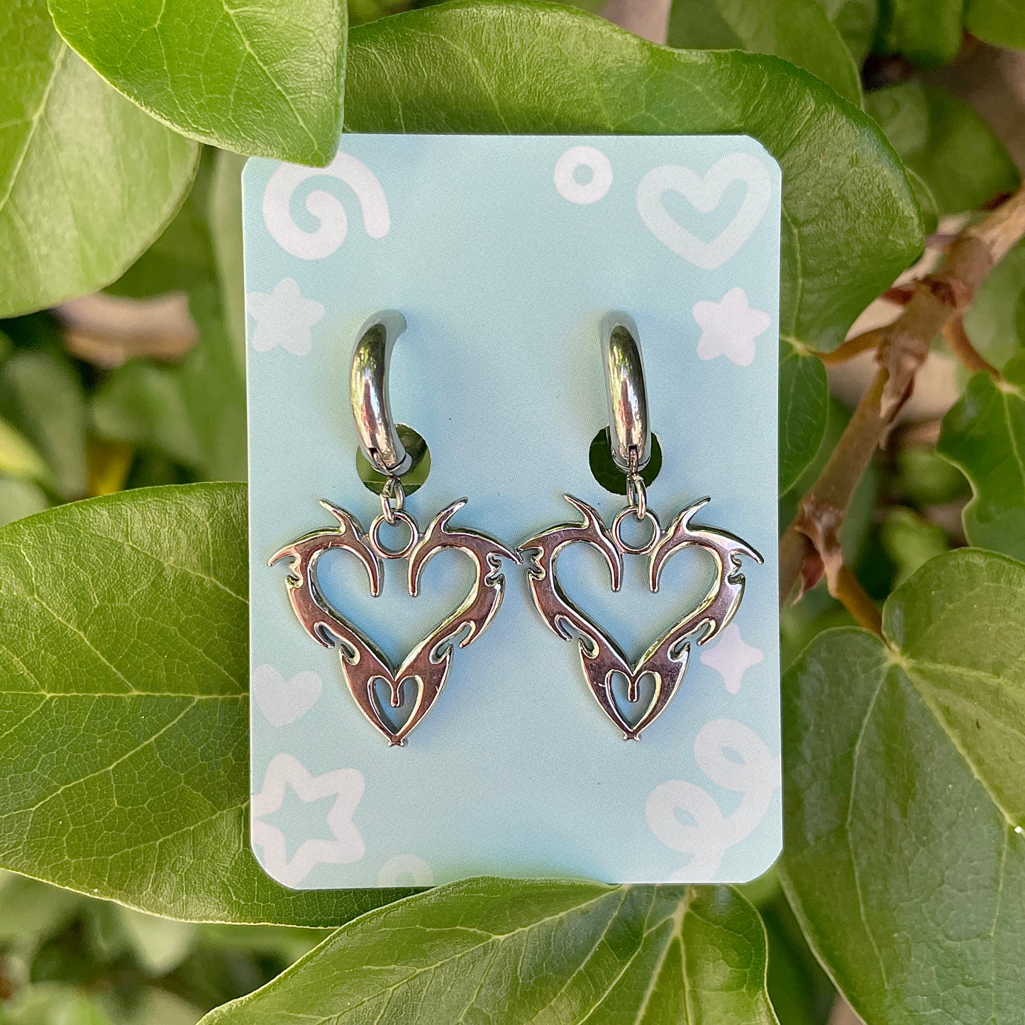 Spiky Heart Earrings by Kitz Wurld