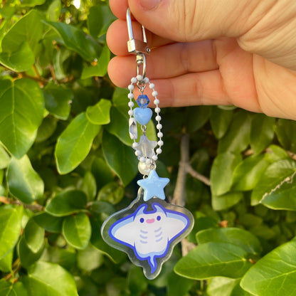 Manta Ray Beaded Keychain by Kitz Wurld