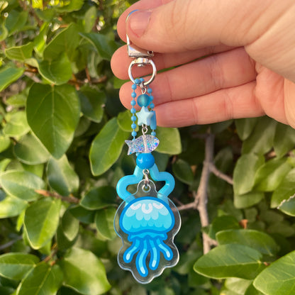 Jellyfish Beaded Keychain by Kitz Wurld