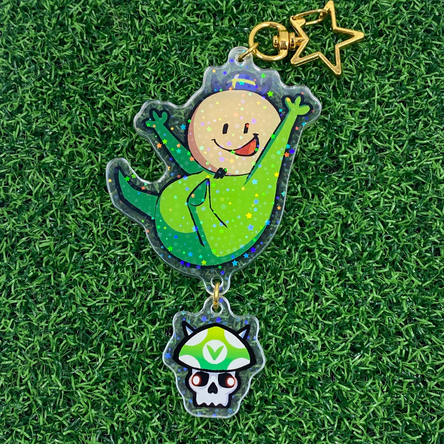 Vinesauce & Jerma985 Streamer Linked Acrylic Charms by FallowFrog