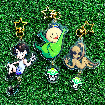 Vinesauce & Jerma985 Streamer Linked Acrylic Charms by FallowFrog