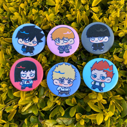 Mob Psycho 100 Badges by nyxberyl