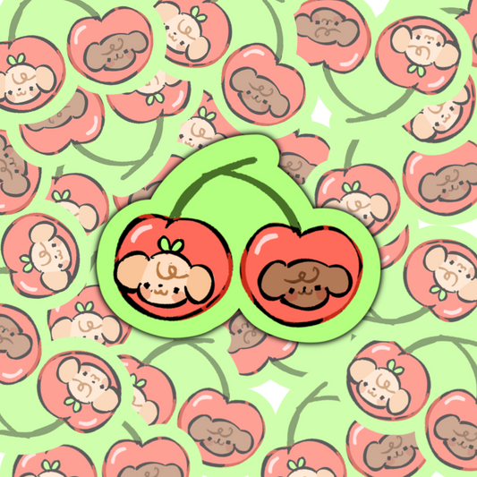 Cherry Love Matte Die Cut Sticker by myorri