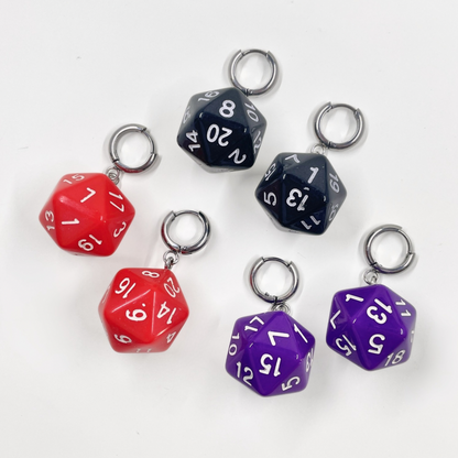 D20 Dice Earrings by Kitz Wurld