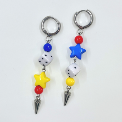 Primary Spike Beaded Earrings by Kitz Wurld
