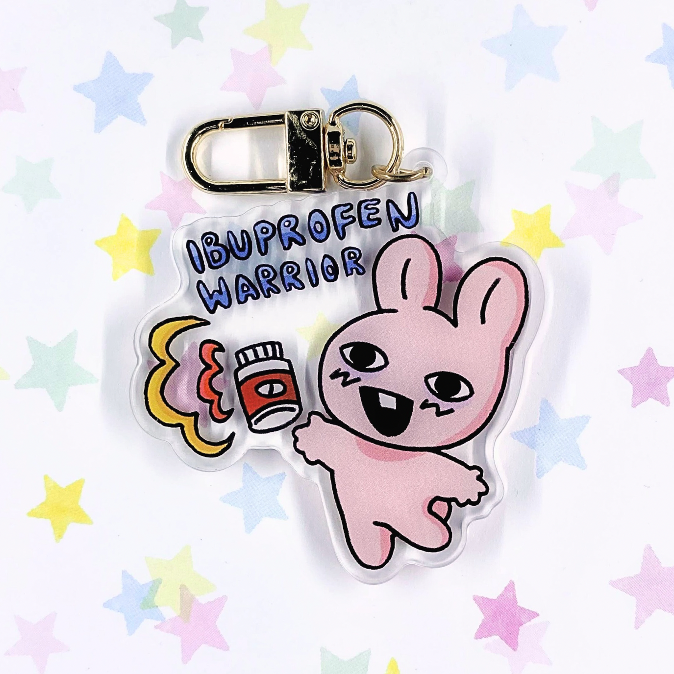 "Ibuprofen Warrior" Bunny Charm by Kitzchky