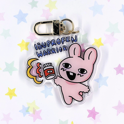 "Ibuprofen Warrior" Bunny Charm by Kitzchky