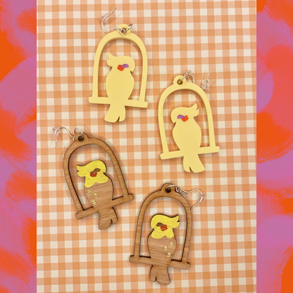 Cockatiel Earrings by Hololucent