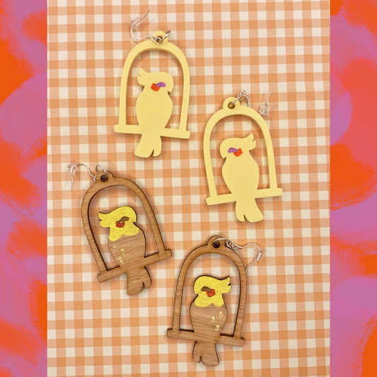 Cockatiel Earrings by Hololucent