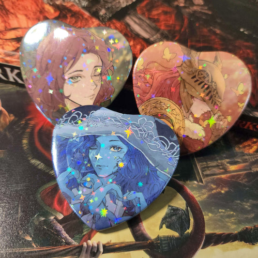 Elden Ring Holo Heart Badges by thlurp