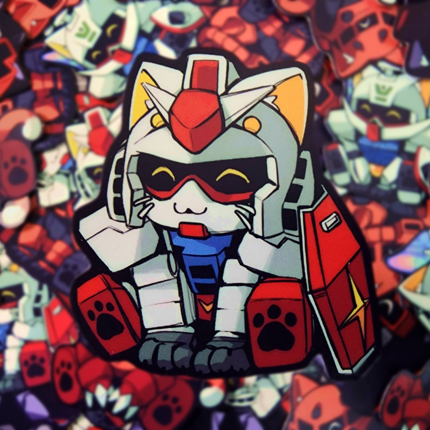 Gundam Kitties Die Cut Stickers by thlurp