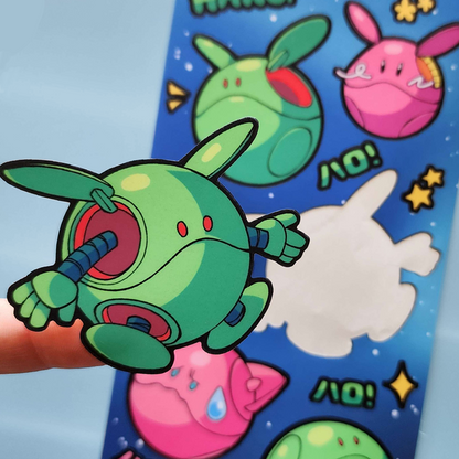 Gundam Haro Sticker Sheet by thlurp