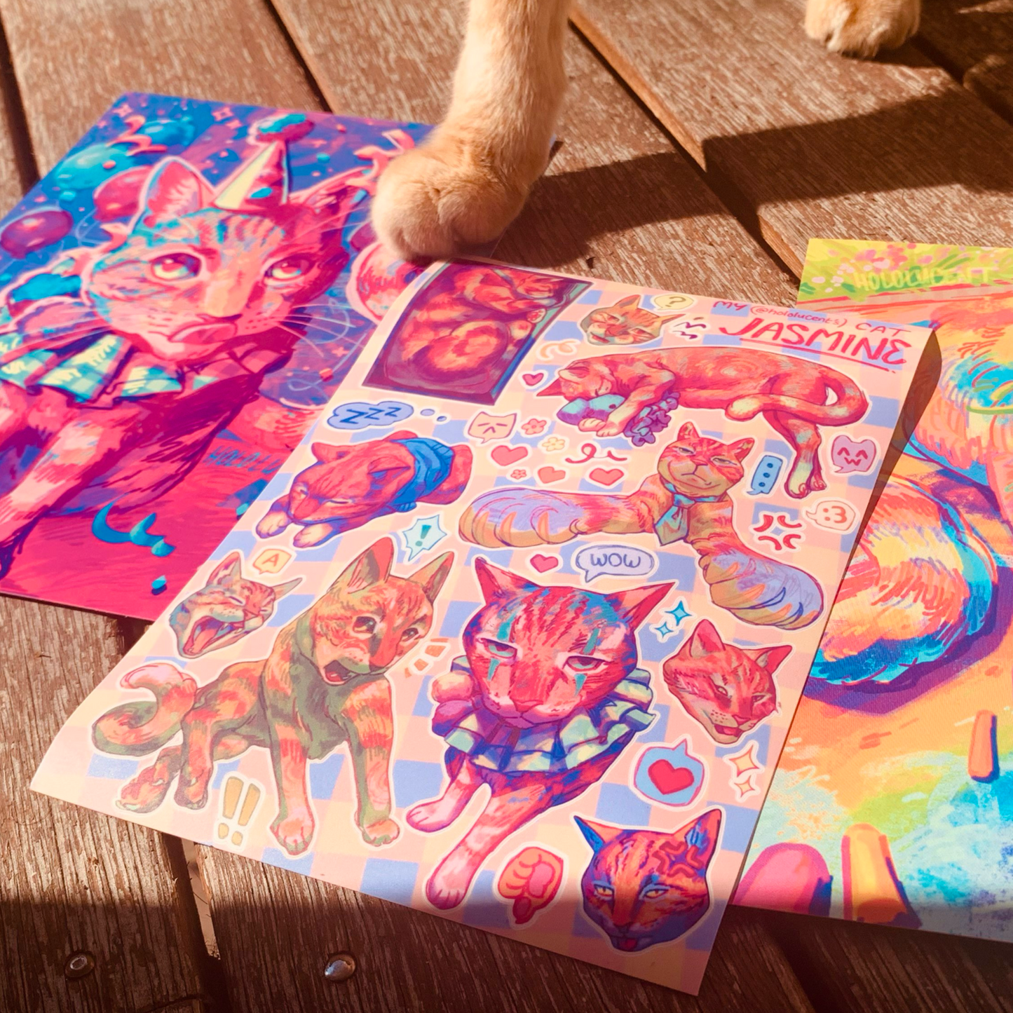 Jazzy Cat Sticker Sheet by Hololucent