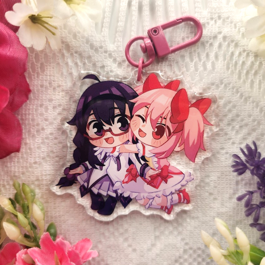 Madoka and Homura Acrylic Charm by thlurp