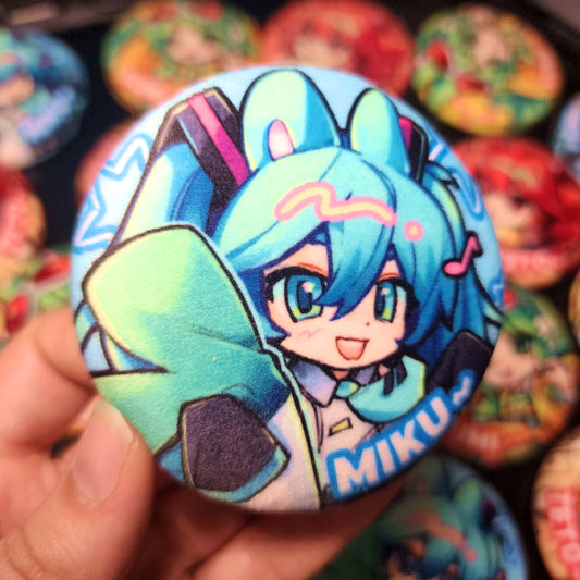 Vocaloid Plush Badges by thlurp