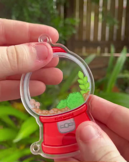 Gumball Machine Terrarium Shaker Keychain by Kitz Wurld