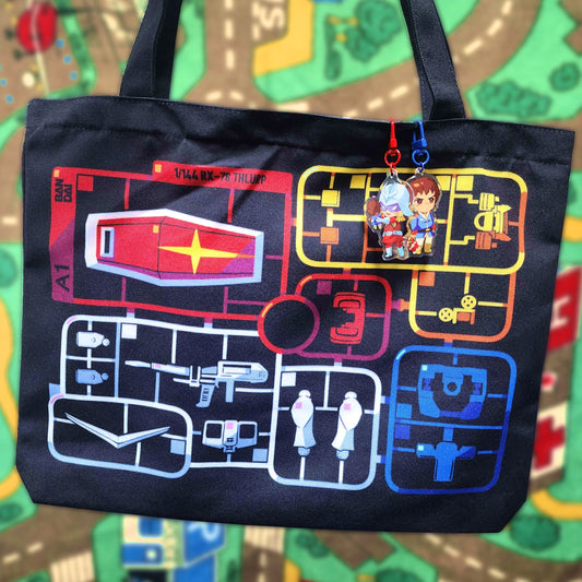 Gundam RX-78 and Zaku Tote Bags by thlurp
