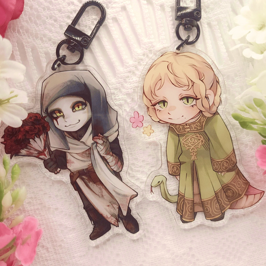 Rya and Varre Elden Ring Acrylic Charms by thlurp