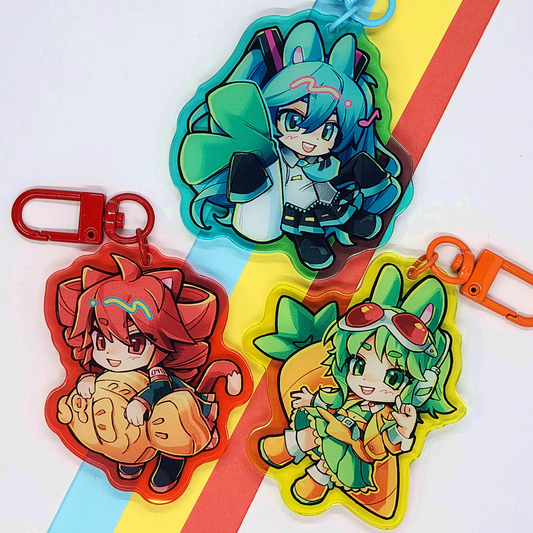 Vocaloid Bunny/Kitty Acrylic Charms by thlurp